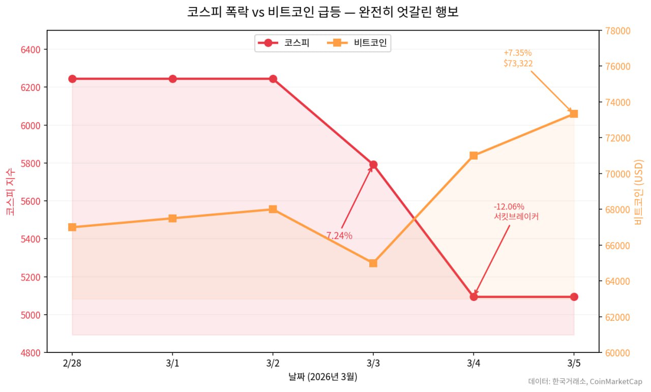 주요 암호화폐 24시간 변동률