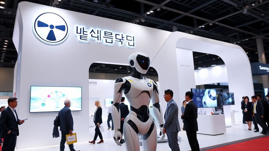 국내 기업 전시 부스와 로봇 시연